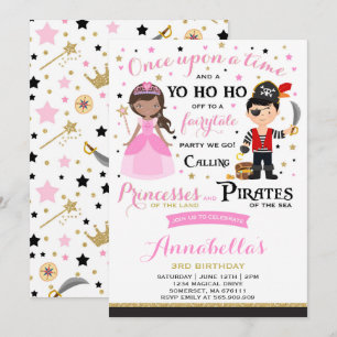 Princess And Pirate Birthday Invitation
