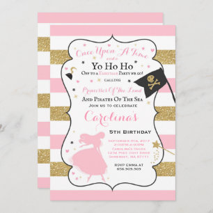 Princess And Pirate Birthday Invitation