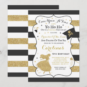 Princess And Pirate Birthday Invitation