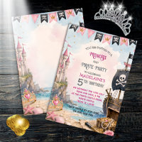 Princess And Pirate Birthday Party Invitation