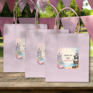 Princess And Pirate Birthday Party Thank You Square Sticker