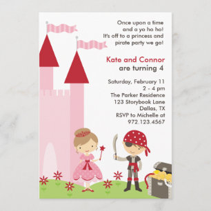 Princess and Pirate Invitation