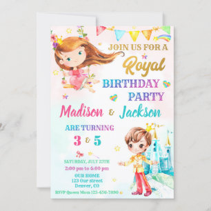 Princess and Prince birthday invitation Royal part