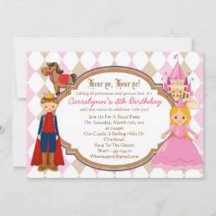 Princess and Prince - Birthday Party Invitations