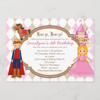 Princess and Prince - Birthday Party Invitations
