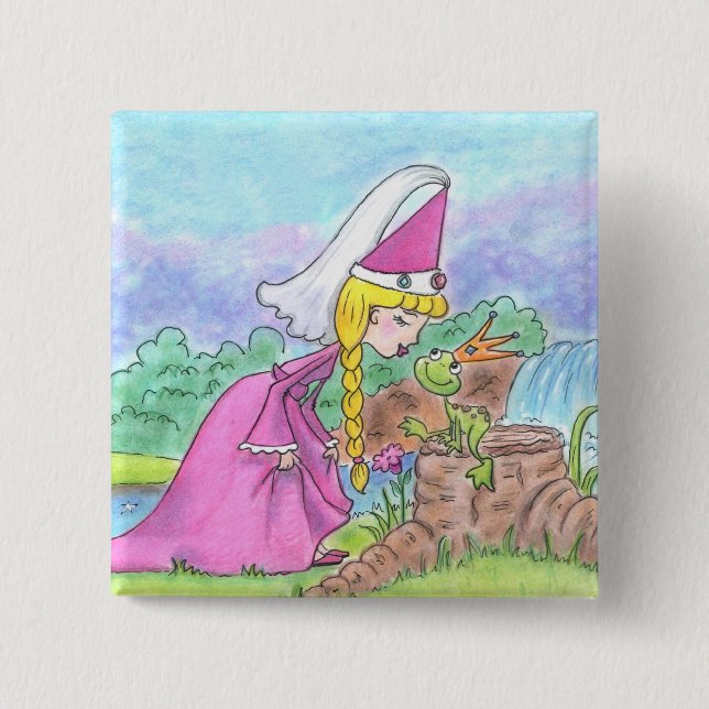 Princess and the Toad 15 Cm Square Badge (Front)