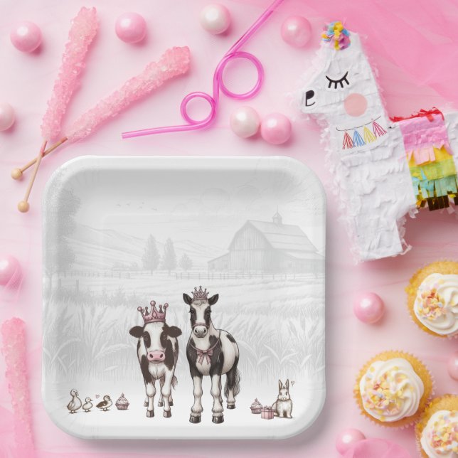 Princess Animals Birthday Party Paper Plate (Party)