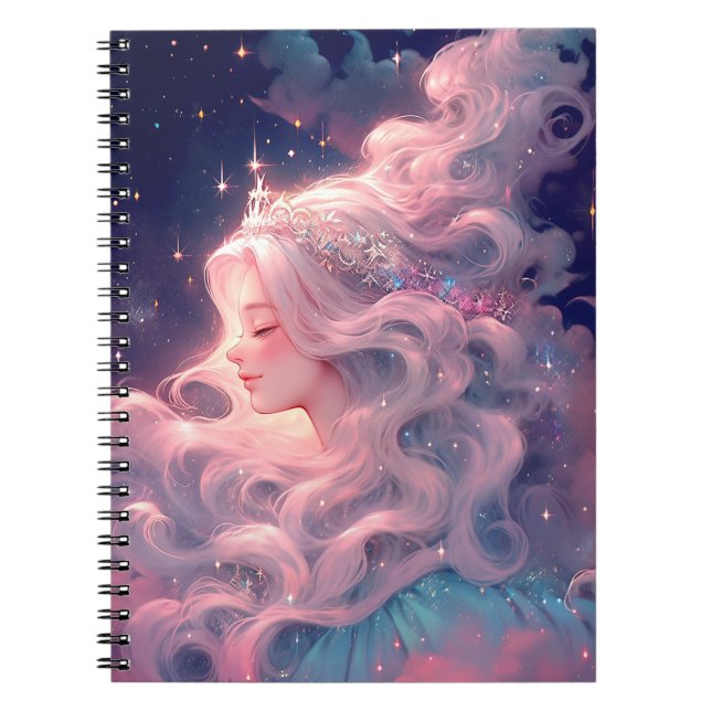 Princess Anime Girl Made Of Stars Notebook (Front)