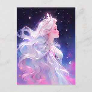 Princess Anime Girl Made Of Stars Postcard