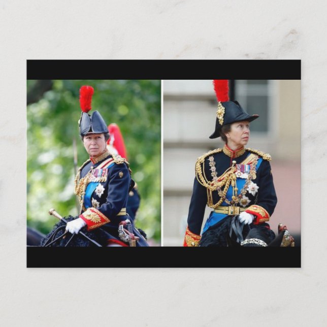Princess Anne as Regiment Colonel, Blues & Royals Postcard (Front)