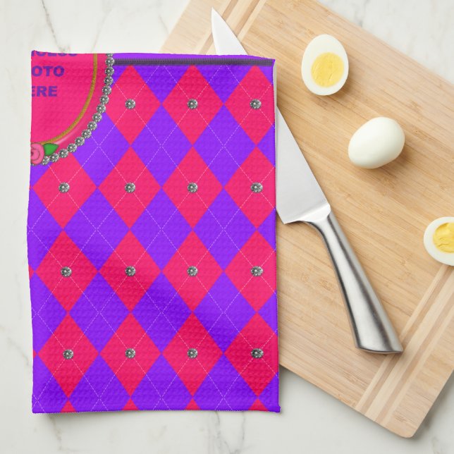 Princess Argyle Kitchen Towel (Quarter Fold)