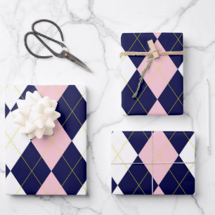 Princess Argyle Wrapping Paper Sheet