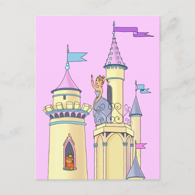 Princess at Fairy Tale Castle  -  Postcard (Front)