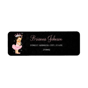 Princess Baby Shower Address Label