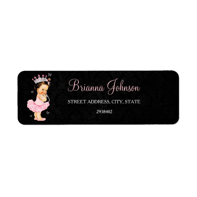 Princess Baby Shower Address Label (Front)