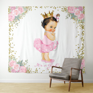 Princess Baby Shower Backdrop Tapestry