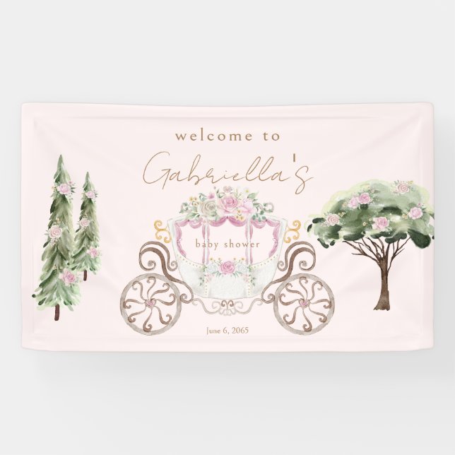 Princess Baby Shower Blush Welcome Banner (Horizontal)
