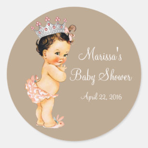 Princess Baby Shower Classic Round Sticker