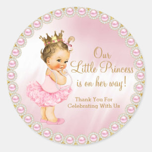 Princess Baby Shower Classic Round Sticker
