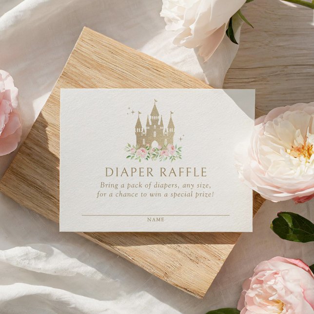 Princess Baby Shower Diaper Raffle Ticket Enclosure Card (Creator Uploaded)