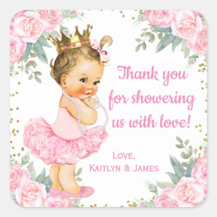 Princess Baby Shower Favour Stickers