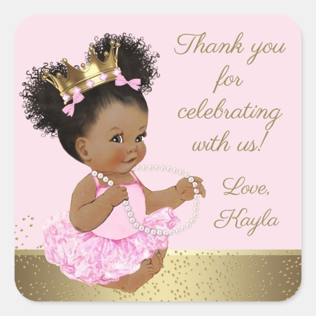 Princess Baby Shower Favour Stickers (Front)