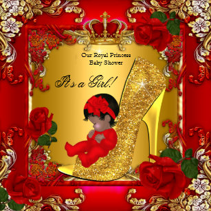Red Gold Baby Shower Girl Gifts Gift Ideas Zazzle Uk