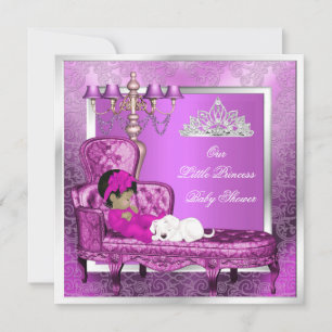 Princess Baby Shower Girl Pink Cute Baby Girl Invitation