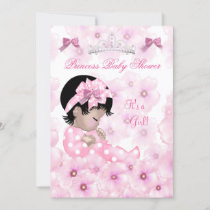 Princess Baby Shower Girl Pink Floral Asian Invitation