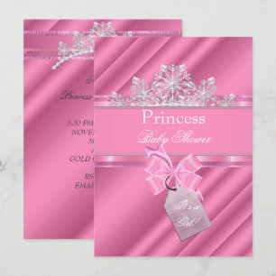 Princess Baby Shower Girl Pink "It's a Girl" Invitation