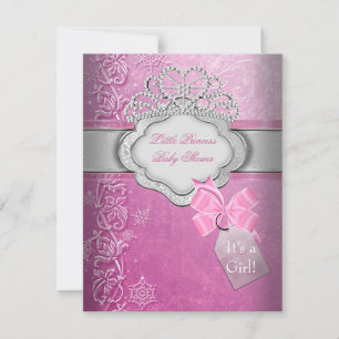 Princess Baby Shower Girl Pink Tiara Princess Invitation