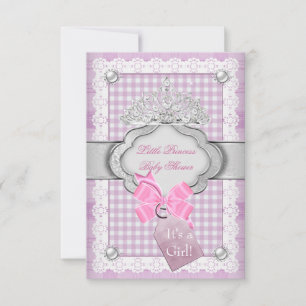Princess Baby Shower Girl Pink Tiara Princess Invitation