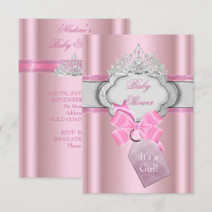 Princess Baby Shower Girl Pink Tiara Princess Invitation