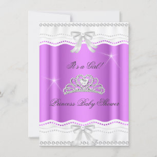 Princess Baby Shower Girl Tiara Lace Invitation