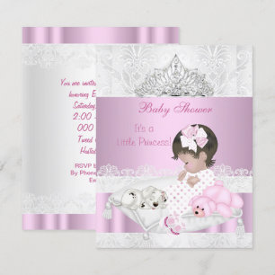 Princess Baby Shower Girl Tiara Lace Invitation