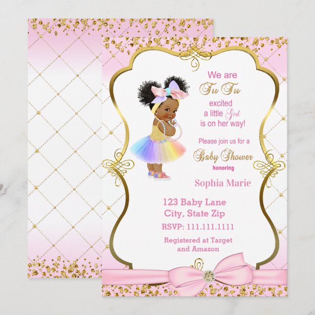 Princess baby shower invitation (Front/Back)