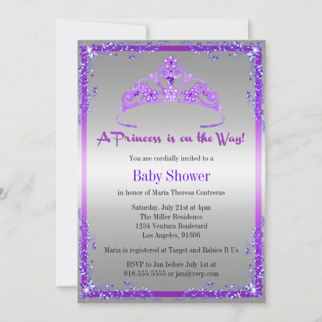 Princess Baby Shower Invitation (Front)