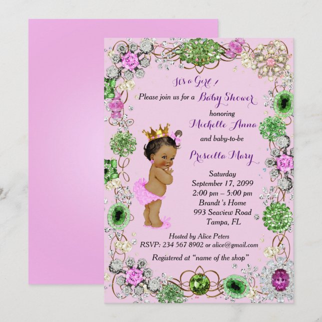 Princess Baby Shower Invitation, Little Princess. Invitation (Front/Back)