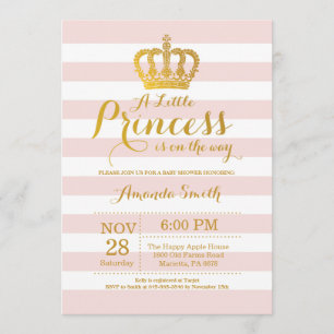 Princess Baby Shower Invitation Pink and Gold