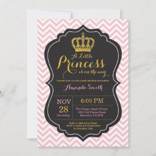 Princess Baby Shower Invitation Pink and Gold