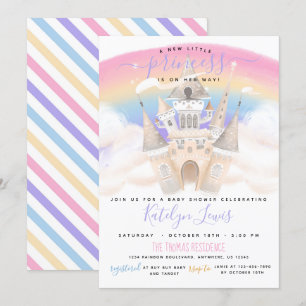 Princess Baby Shower Invitation with Rainbow