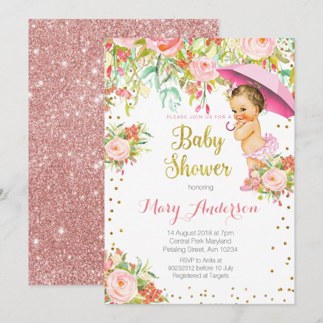 Princess Baby Shower Invite Girl (Front/Back)