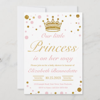 Princess Baby Shower Its A Girl Invitation