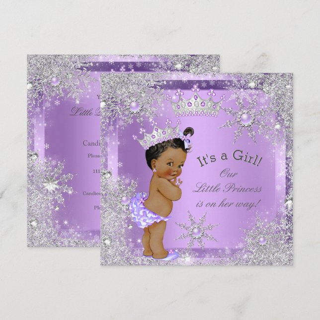 Princess Baby Shower Lilac Wonderland Ethnic Invitation (Front/Back)
