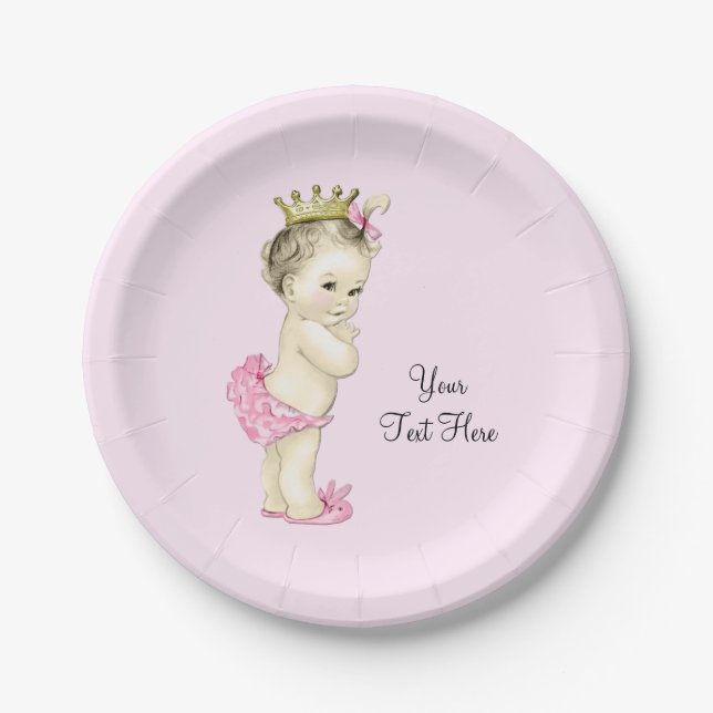 Princess Baby Shower Paper Plate (Front)