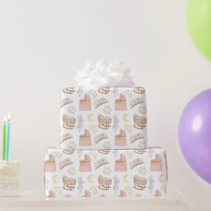 Princess Baby Shower Pattern Wrapping Paper
