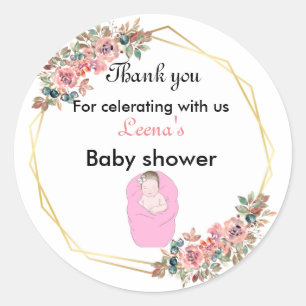 Princess Baby Shower thank you Classic Round Sticker