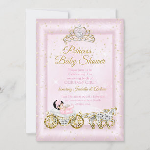 Princess Baby Shower Tiara Pink Carriage Invitation