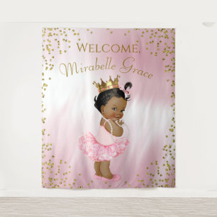 Princess Ballerina Baby Shower Backdrop Banner Tapestry