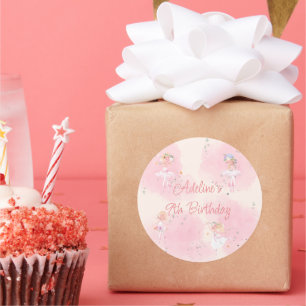 Princess Ballerina Birthday Classic Round Sticker